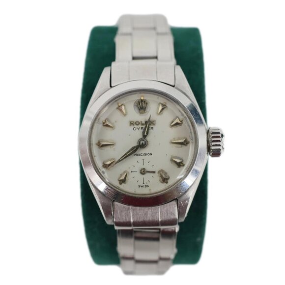 Rolex1959 Women's Oyster Precision Stainless Steel Watch White Dial 22MM
